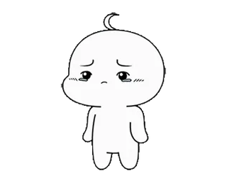 😢 슬픈, 울음, 눈물, 감정적, 만화, 단순한, 캐릭터 telegram sticker