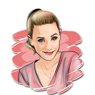 😊 портрет, женщина, блондинка, улыбка, иллюстрация telegram sticker