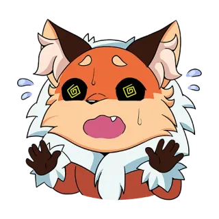 😳 raposa, animal, desenho animado, expressão, tonto telegram sticker