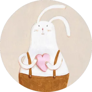 ❤ kelinci, bunny, hati, hewan, imut, cinta, kartun whatsapp sticker