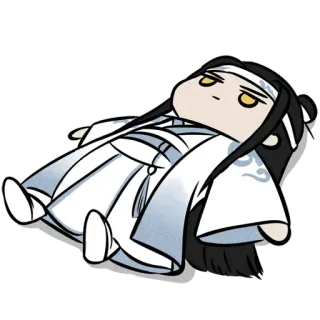 😵 chibi, cute, relaxed, laying down, anime, cartoon telegram sticker