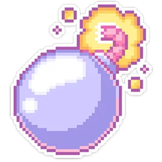 💣 Pixelkunst, Blase, Bombe, Cartoon, Sticker telegram sticker