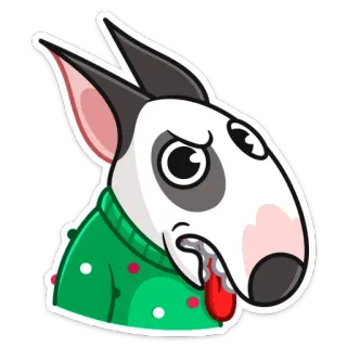 😛 собака, животное, бультерьер, домашнее животное, мультфильм, смешной telegram sticker