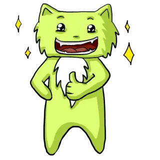 👍 cat, cartoon, thumbs up, mascot, happy, positive telegram sticker