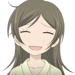 😅 Anime, Felice, Sorridendo, Donna telegram sticker