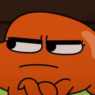 😏 Darwin Watterson The Amazing World of Gumball dibujos animados, pez, animado, Darwin Watterson, El asombroso mundo de Gumball, naranja, personaje telegram sticker