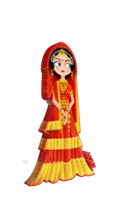 👰 dessin animé, fille, vêtement traditionnel, indien, robe telegram sticker