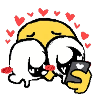 🌝 Emoji, Miłość, Serca, Słodkie, Żółty telegram sticker