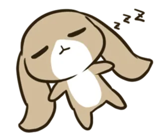 😴 coelho, coelhinho, animal, fofo, desenho animado whatsapp sticker