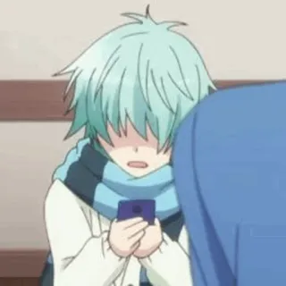 ⏱ anime, manga, cartoon, boy, blue hair telegram sticker
