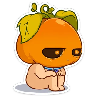 🎃 オレンジ, 可愛い, マンガ, ステッカー, かわいい telegram sticker