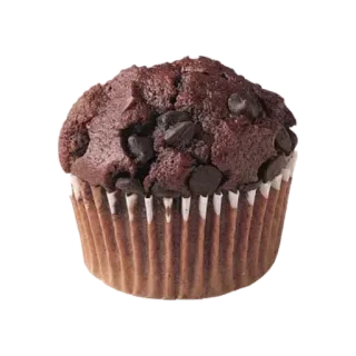 🤩 muffin, chocolate chip, dessert, food, baked goods, snack, chocolate telegram sticker