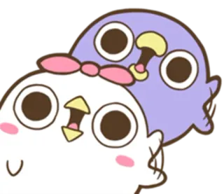 🙋 만화, 새, 병아리, 귀여운, 동물, 카와이, 캐릭터 telegram sticker