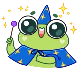 🧙 rana, mago, magia, lindo, dibujos animados telegram sticker