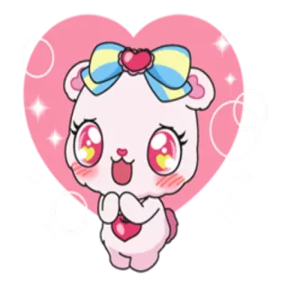 ❤️ kawaii, süß, tier, bär, rosa, herz, schleife whatsapp sticker