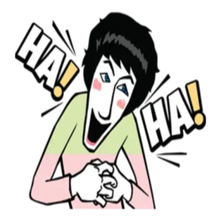 😂 HA! HA! laughing, cartoon, ha, funny, humor telegram sticker