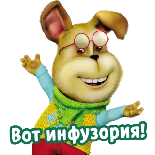 🤔 Вот инфузория! Dessin animé, Animal, Lunettes, Animé telegram sticker