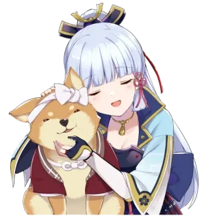 🐶 Ayaka Genshin Impact Anime, Genshin Impact, Ayaka, Perro, Kawaii, Lindo telegram sticker