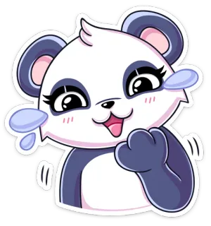 😂 panda, lucu, menangis, kawaii, senang, binatang, stiker whatsapp sticker