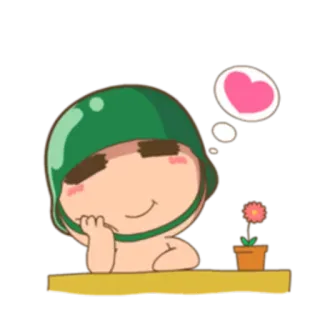 ❤ cute, helmet, flower, love, dreaming whatsapp sticker