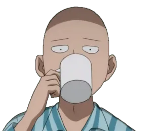 ☕️ Saitama One-Punch Man Anime, One Punch Man, Saitama, Héroe, Café, Taza telegram sticker