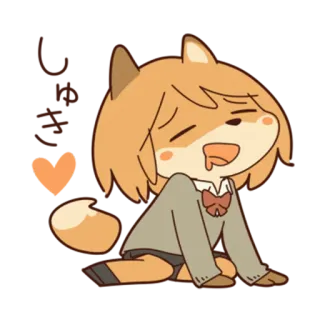 😻 fatigué, somnolent, animé, dessin animé, renard, baver, épuisé telegram sticker