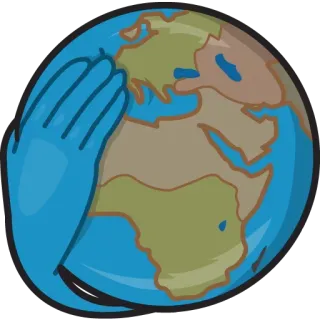 🤚 tierra, manos, globo, abrazo, planeta, mundo whatsapp sticker