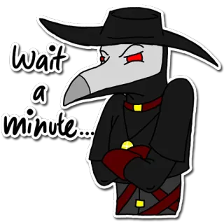 🤔 Wait a minute... Dokter Wabah, Kartun, Menunggu, Menit telegram sticker