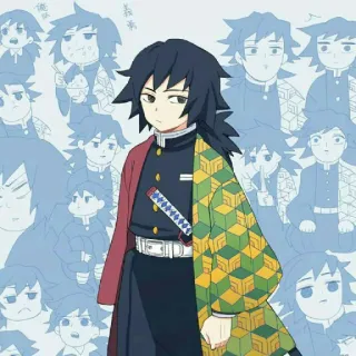 🌊 Giyu Tomioka Demon Slayer Аниме, Клинок, рассекающий демонов, Гию Томиока telegram sticker