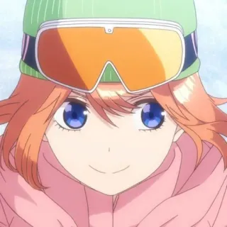 🍑 Anime, Fille, Ski, Neige, Lunettes de ski telegram sticker