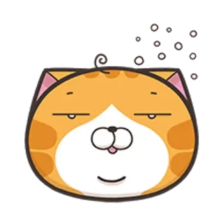 🐵 고양이, 귀여운, 스티커, 주황색, 표정 telegram sticker