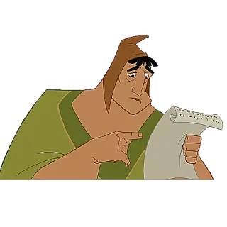 📓 Pacha The Emperor's New Groove ดิสนีย์, การ์ตูน, ปาชา, รายการ, เลื่อน telegram sticker