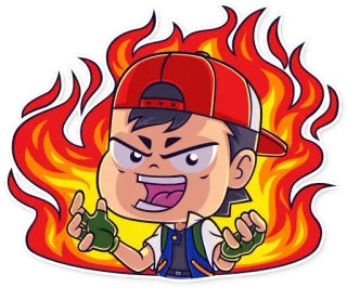 😈 злой, огонь, мультфильм, персонаж, наклейка, иллюстрация telegram sticker