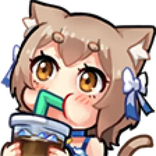 🧃 アニメ, 猫, 飲み物, 可愛い, かわいい, キャラクター, 漫画 telegram sticker