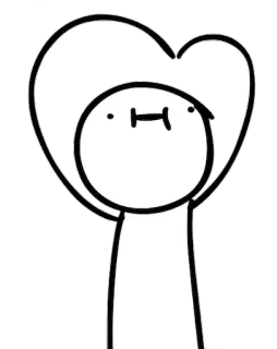 😘 Desenho animado, Boneco palito, Coração, Fofo, Rabisco, Ilustração whatsapp sticker