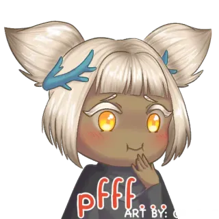 😚 pfff lindo, chibi, estilo anime, arte digital telegram sticker