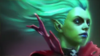 💙 Fantasy, Elf, Zielona skóra, Postać, Sztuka cyfrowa telegram sticker