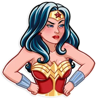 😤 Wonder Woman Wonder Woman, siêu anh hùng, DC Comics, phụ nữ, hoạt hình, nhãn dán, truyện tranh telegram sticker