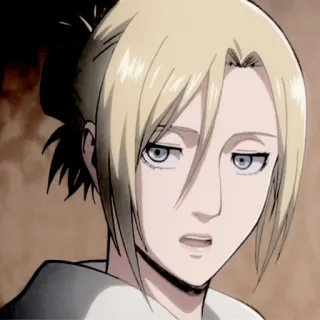 🦢 Annie Leonhart Attack on Titan anime, personagem, retrato, fanart, loira, cansada telegram sticker