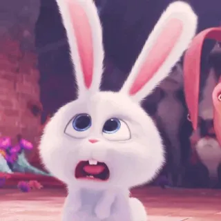 ☁️ Snowball The Secret Life of Pets lapin, lapinou, dessin animé, animal, mignon, animal de compagnie whatsapp sticker