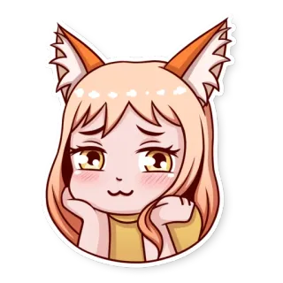 ☺️ Anime, Kocica, Manga, Kawaii, Słodkie, Kreskówka, Dziewczyna, Ilustracja telegram sticker
