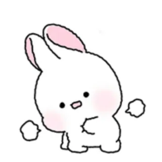 🐇 lapin, mignon, animal, dessin animé, dessin telegram sticker