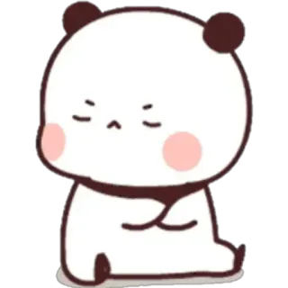 🍼 panda, cute, cartoon, animal, kawaii, sitting whatsapp sticker
