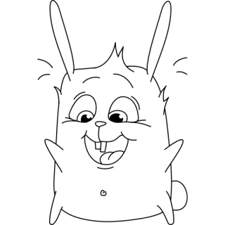😀 coelho, animal, desenho animado, fofo, coelhinho, branco, alegre telegram sticker