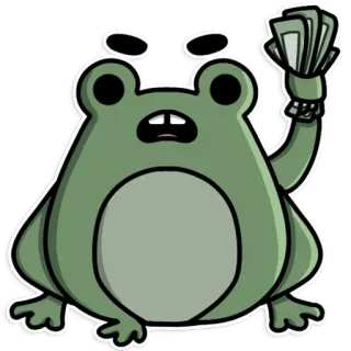 💵 grenouille, argent, riche, dessin animé, animal telegram sticker