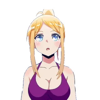 😯 anime, girl, cute, blonde, woman whatsapp sticker