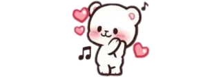 🥰 oso, lindo, corazones, kawaii, dibujos animados, pegatina whatsapp sticker