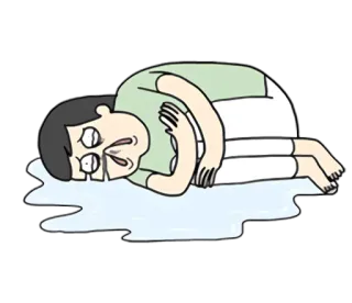 😭 weinen, Cartoon, traurig, liegend, erschöpft telegram sticker