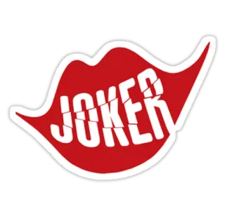 💋 Joker JOKER DC Comics, vilão, palhaço, crime, lábios, palavra telegram sticker