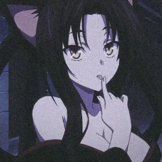 💌 Anime, Garota, Dedo do meio, Gesto ofensivo telegram sticker